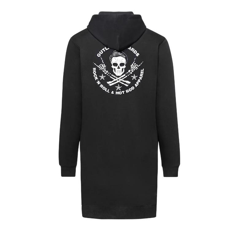 Dámská mikina dlouhá s kapucí Outlaw Bastards Skull Long