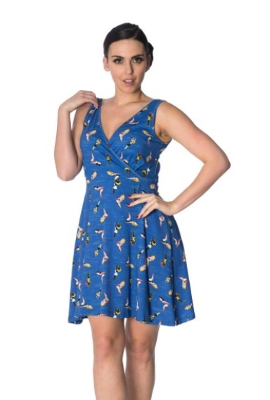 Dámské šaty Rockabilly Retro Pin Up Banned Dive In Sundress