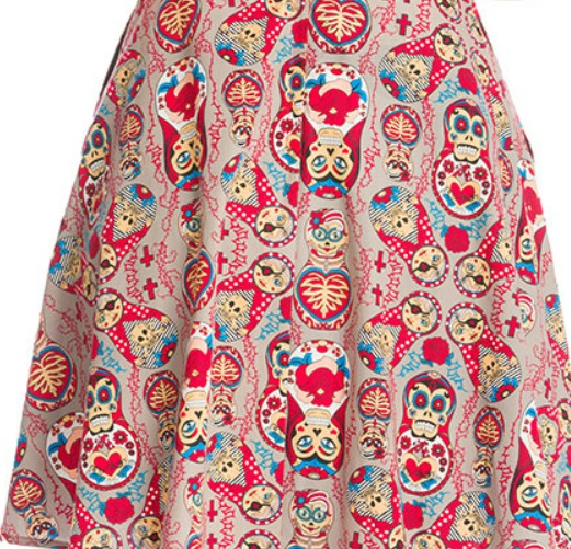 Dámské šaty Rockabilly Retro Pin Up Banned Pirat Matryoschka Dress