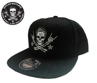 Kšiltovka Outlaw Bastards Snapback Skull Blk