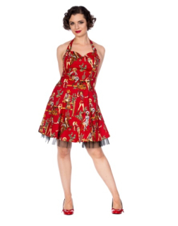 Dámské šaty Rockabilly Retro Pin Up Banned Cowgirl Halter Flare Dress
