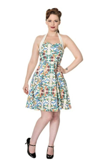 Dámské šaty Rockabilly Retro Pin Up Banned Mandala Halterneck