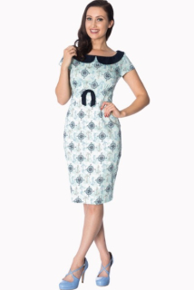 Dámské šaty Rockabilly Retro Pin Up Banned Compass Wiggle Dress