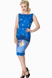 Dámské šaty Rockabilly Retro Pin Up Banned Romance Lives Pencil Dress