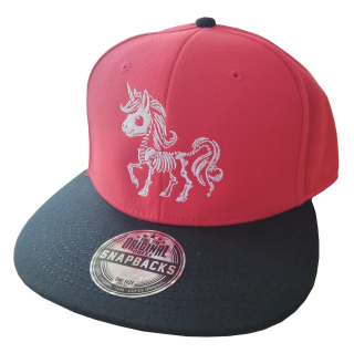 Kšiltovka Outlaw Bastards Snapback Unicorn Skull Red