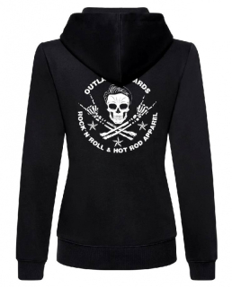 Dámská mikina Outlaw Bastards Skull Zipper Hoodie