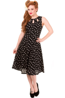 Dámské šaty Rockabilly Retro Pin Up Banned Songbird Dress Blk