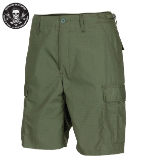 Kraťasy Outlaw Bastards Shorts Rip Stop Skull Green